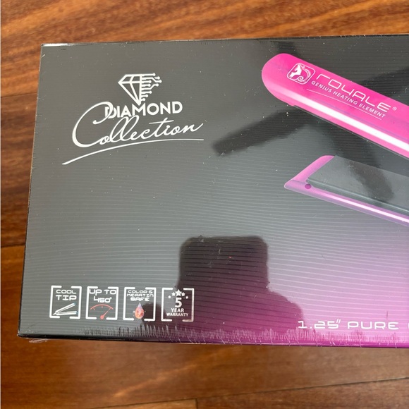 ROYALE Diamond Collection 1.25” Pure Ceramic Plates Hot Pink Flat Iron BNIB - Picture 4 of 10